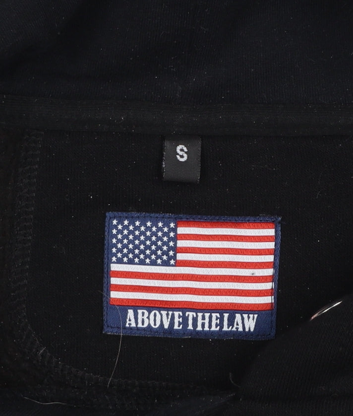Mens UK Size S Above The Law Black Pullover Hoodie