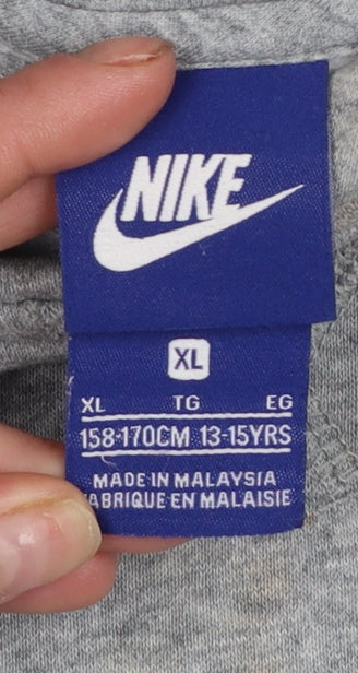 Boys UK Size 13-15 Years Nike Grey Pullover Hoodie