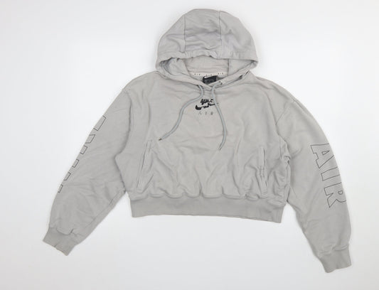 Womens UK Size S Nike Grey Pullover Hoodie