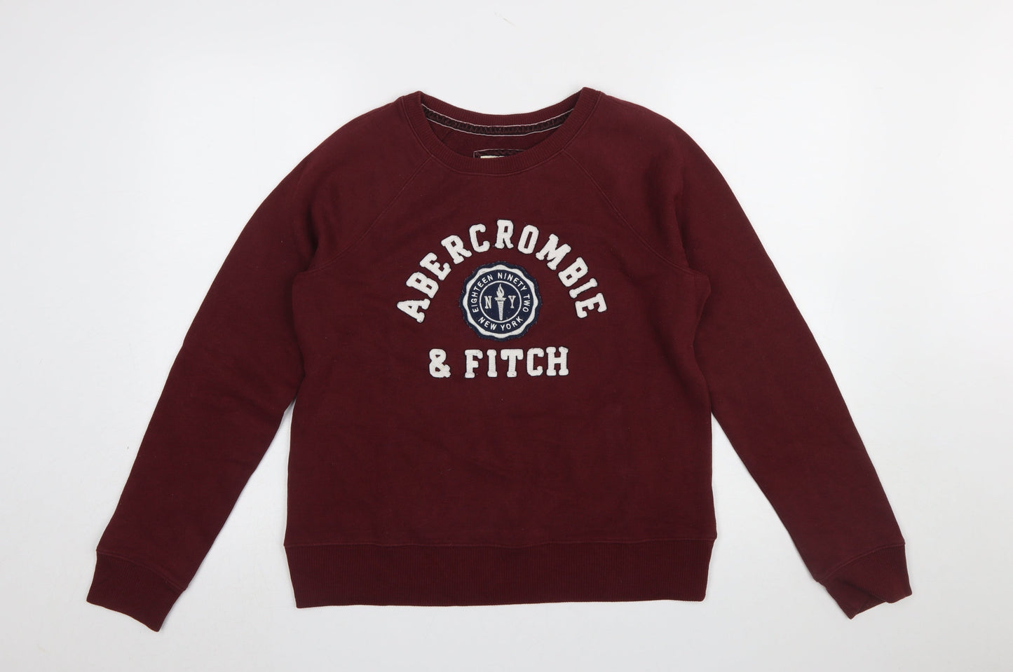 Womens UK Size M Abercrombie & Fitch Red Pullover Sweatshirt