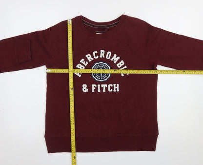 Womens UK Size M Abercrombie & Fitch Red Pullover Sweatshirt