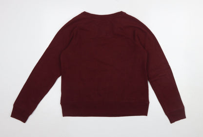 Womens UK Size M Abercrombie & Fitch Red Pullover Sweatshirt