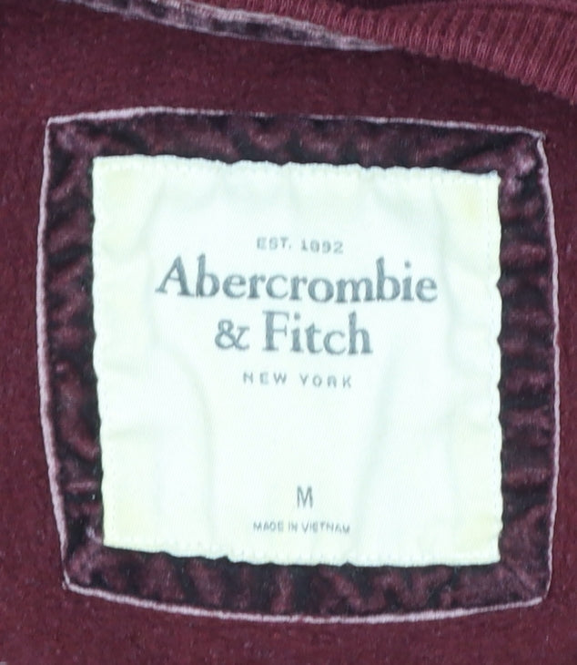 Womens UK Size M Abercrombie & Fitch Red Pullover Sweatshirt