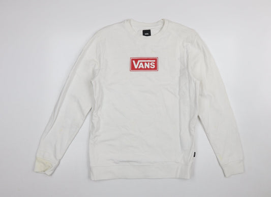 Mens UK Size S VANS White Pullover Sweatshirt