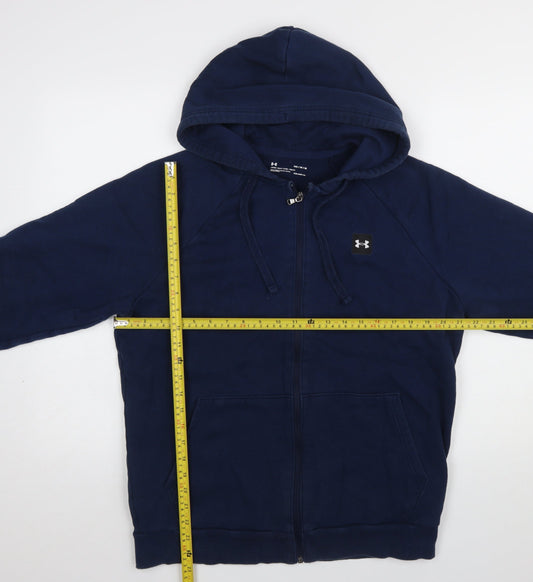 Mens UK Size M Under armour Blue Full Zip Hoodie