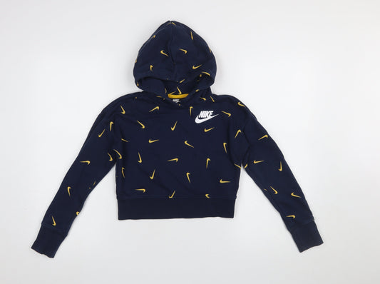 Girls UK Size 146 Nike Blue Pullover Hoodie