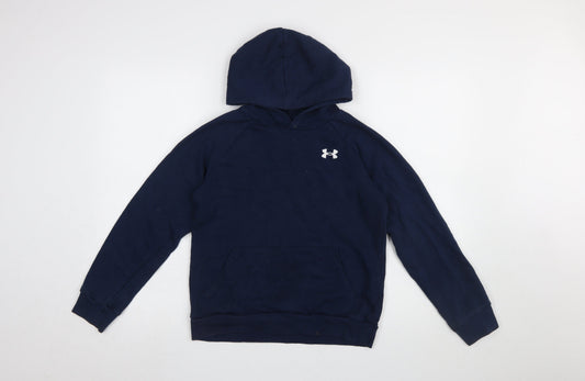 Boys UK Size 13-14 Years Under armour Blue Pullover Hoodie