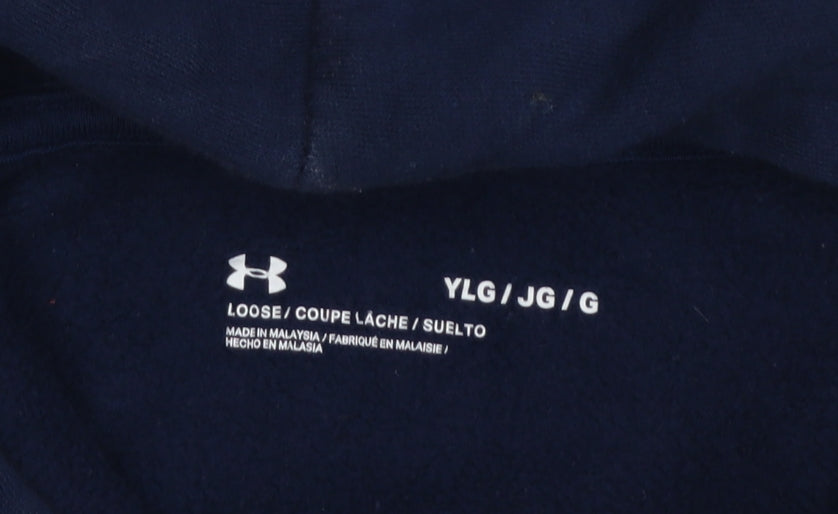 Boys UK Size 13-14 Years Under armour Blue Pullover Hoodie