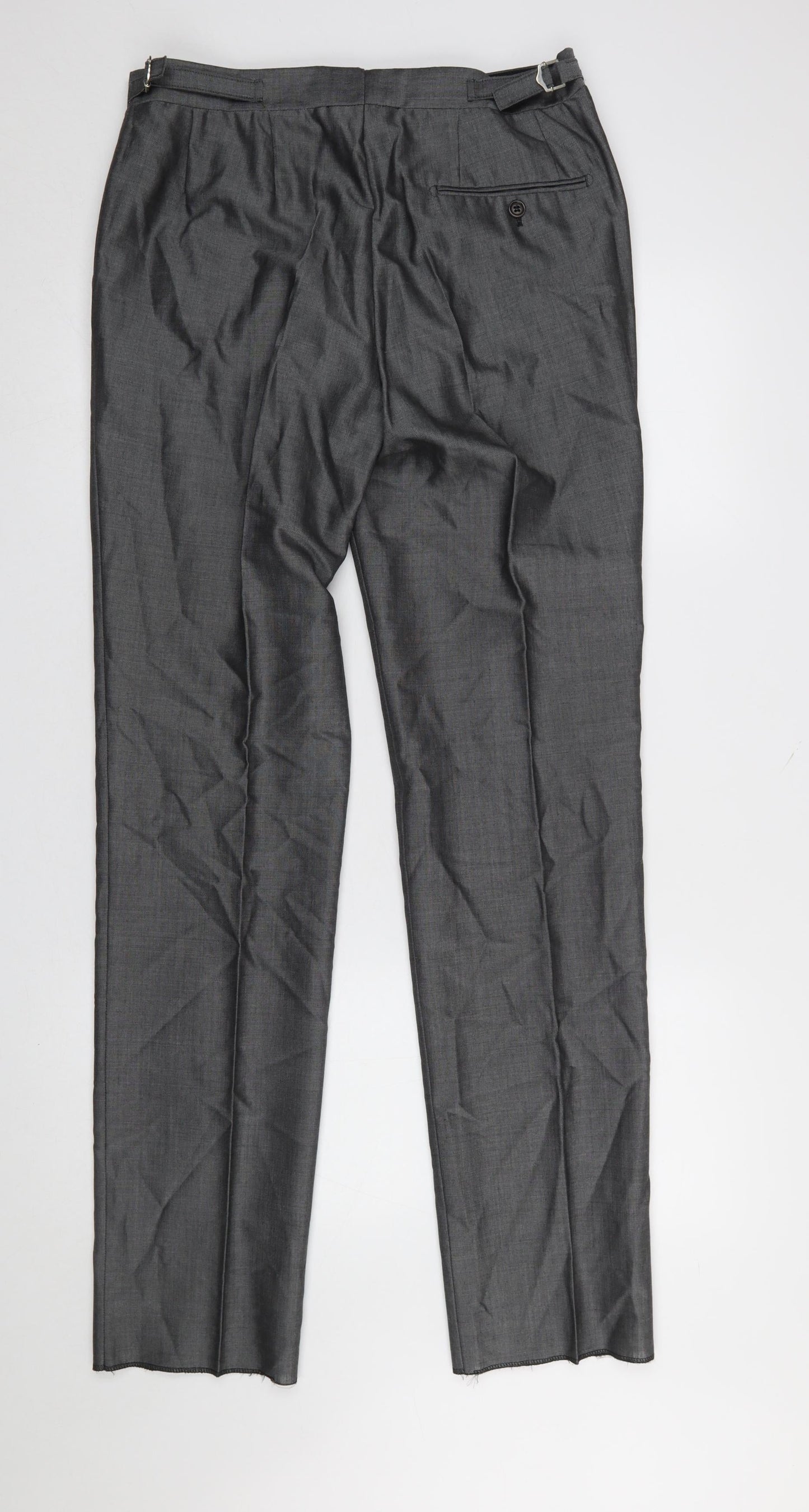 Mens UK Size 32L Torre Classic Fit Dress Pants Grey Trousers
