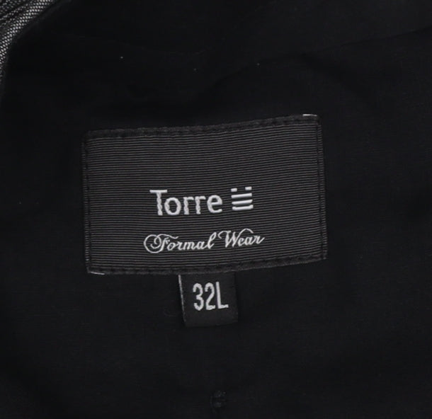 Mens UK Size 32L Torre Classic Fit Dress Pants Grey Trousers
