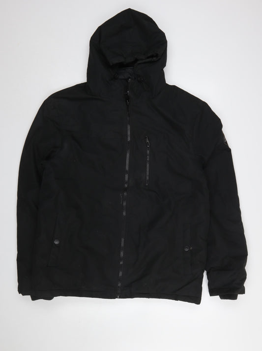 Mens UK Size L Threadbare Black Puffer Jacket