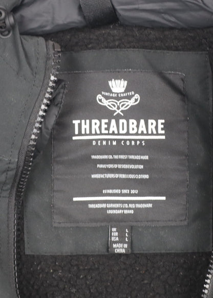 Mens UK Size L Threadbare Black Puffer Jacket