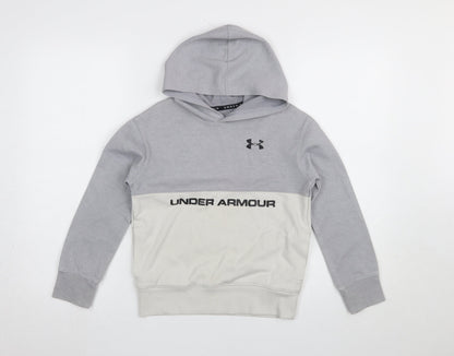 Boys UK Size 10-11 Years Under armour Grey Pullover Hoodie