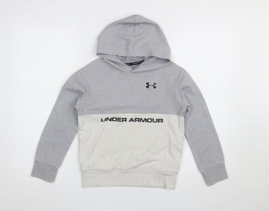 Boys UK Size 10-11 Years Under armour Grey Pullover Hoodie