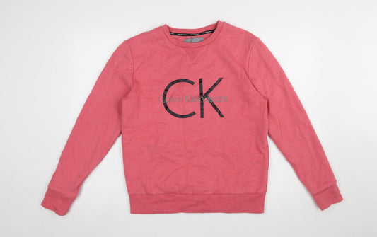 Womens UK Size S Calvin Klein Jeans Pink Pullover Sweatshirt