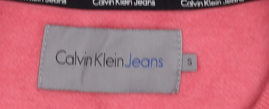 Womens UK Size S Calvin Klein Jeans Pink Pullover Sweatshirt