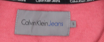 Womens UK Size S Calvin Klein Jeans Pink Pullover Sweatshirt