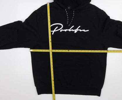 Mens UK Size L River Island Black Pullover Hoodie
