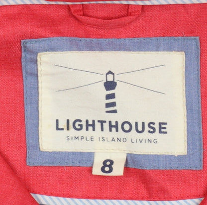 Womens UK Size 8 LIGHTHOUSE Red Anorak Coat