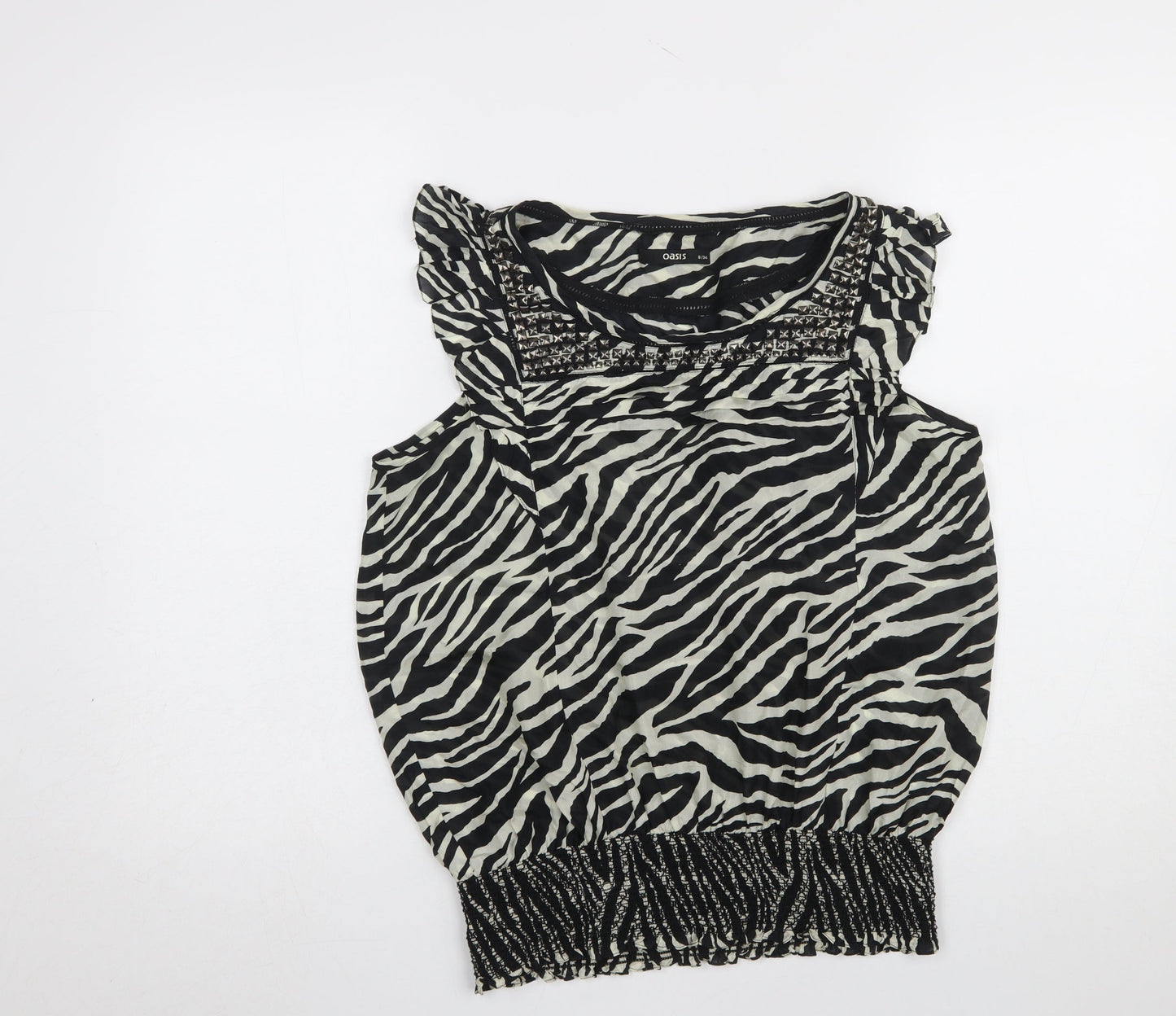 Womens UK Size 8 Oasis Black Basic Blouse