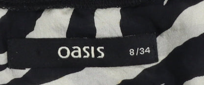 Womens UK Size 8 Oasis Black Basic Blouse