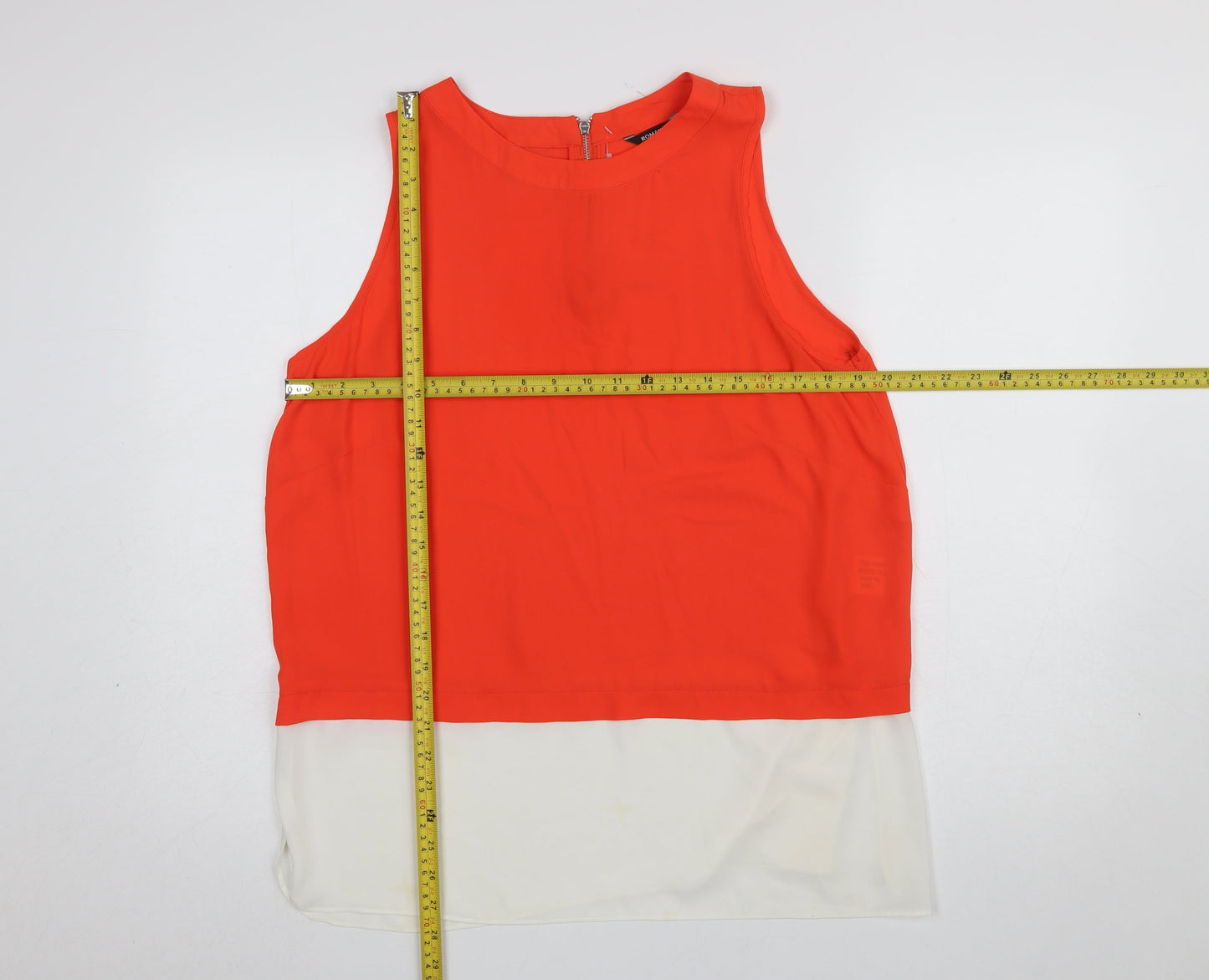 Womens UK Size 16 Roman Orange Tunic Blouse