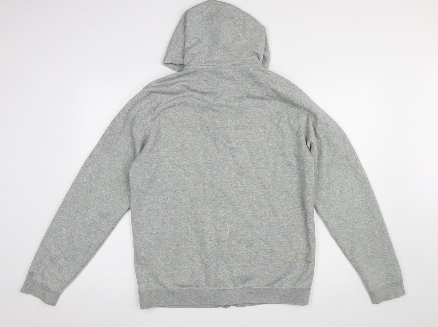 Nike Men's Grey Full Zip Hoodie M Lightweight Cotton Blend