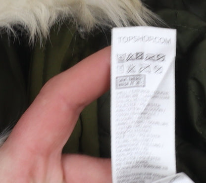 Womens UK Size 8 Topshop Green Parka Coat