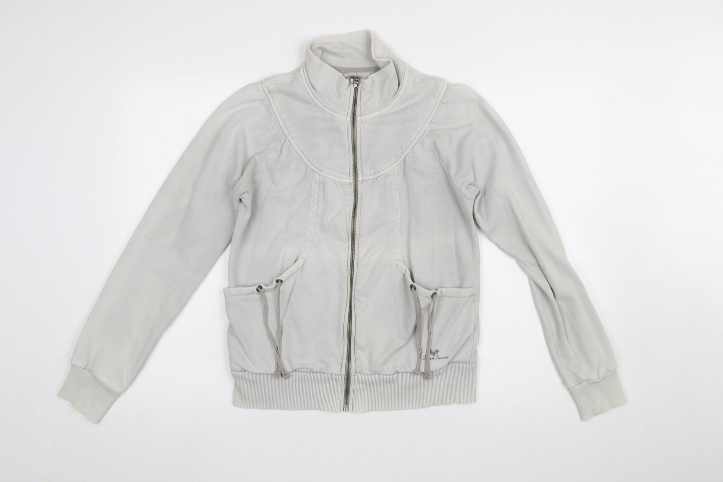 Womens UK Size L Pepe Jeans Grey Full Zip Sweatshirt