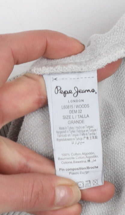 Womens UK Size L Pepe Jeans Grey Full Zip Sweatshirt