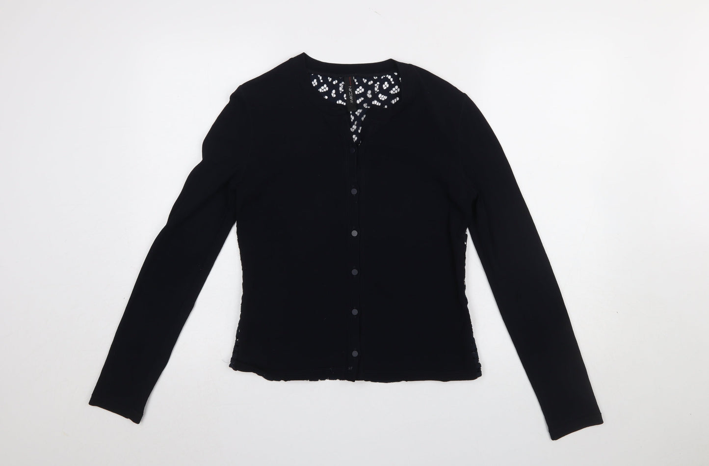 Womens UK Size 12 Marc Cain Black Basic Button-Up