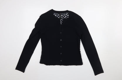 Womens UK Size 12 Marc Cain Black Basic Button-Up