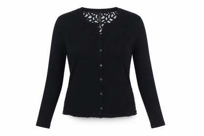 Womens UK Size 12 Marc Cain Black Basic Button-Up