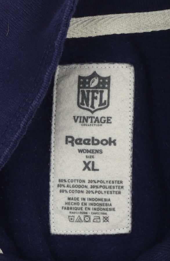 Mens UK Size XL Reebok Blue Henley Sweatshirt