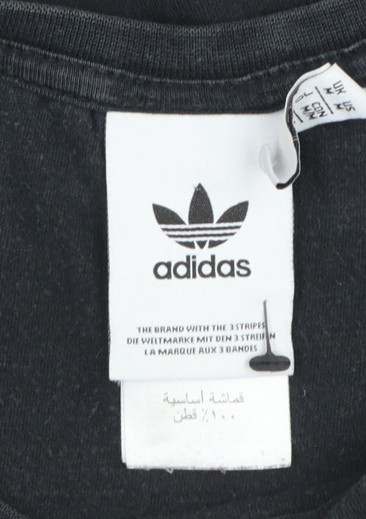 Womens UK Size M adidas Black Basic T-Shirt