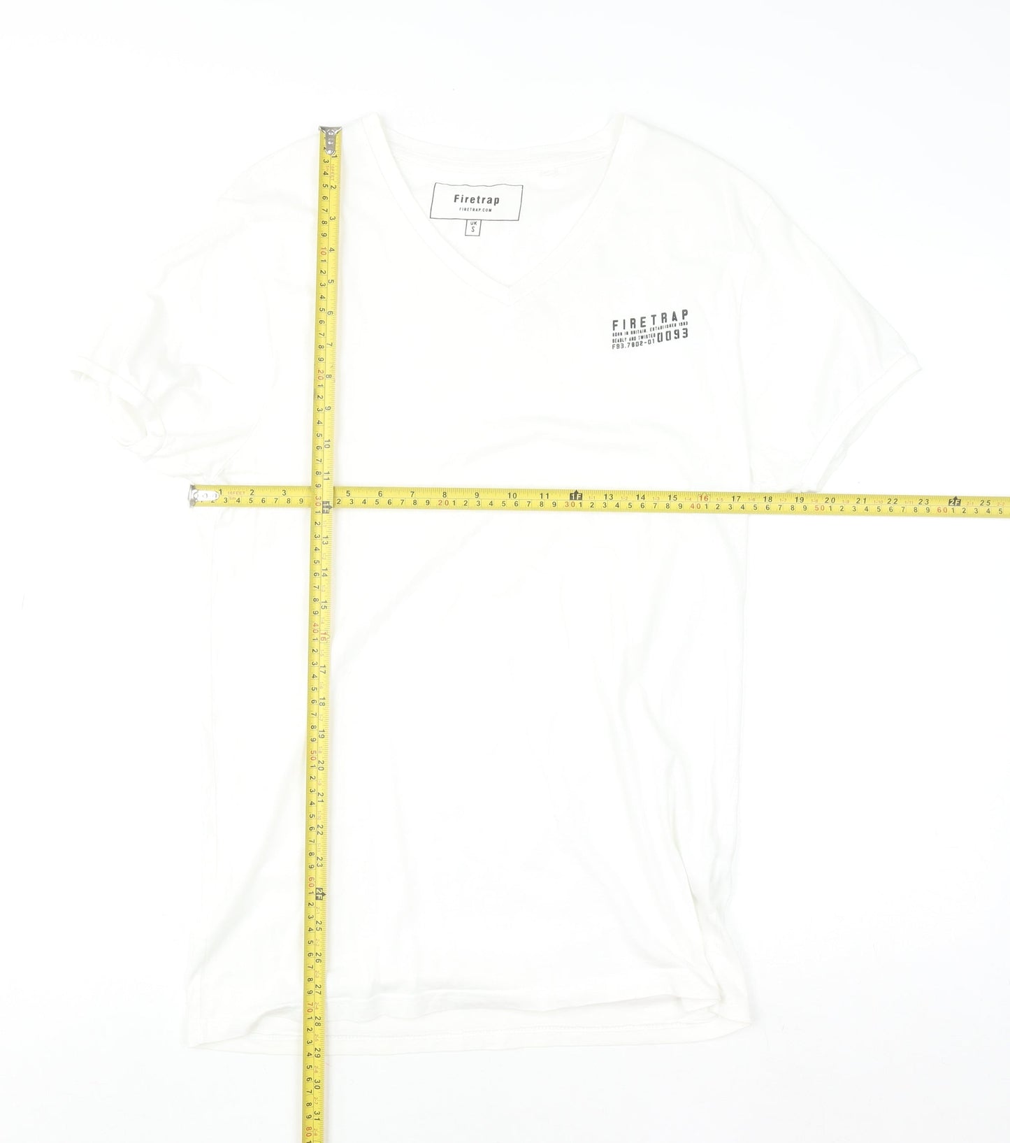 Mens UK Size S Firetrap White  T-Shirt