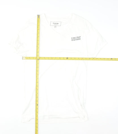 Mens UK Size S Firetrap White  T-Shirt