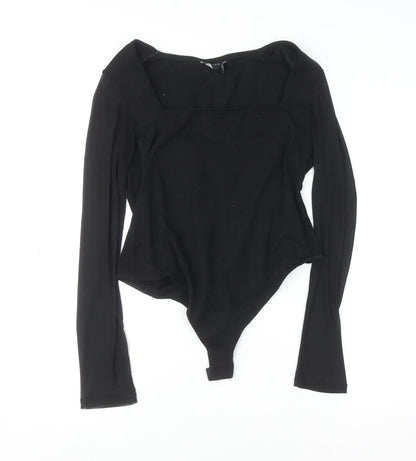 Womens UK Size 14 ASOS Design One-Piece Black Bodysuit