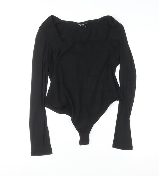 Womens UK Size 14 ASOS Design One-Piece Black Bodysuit