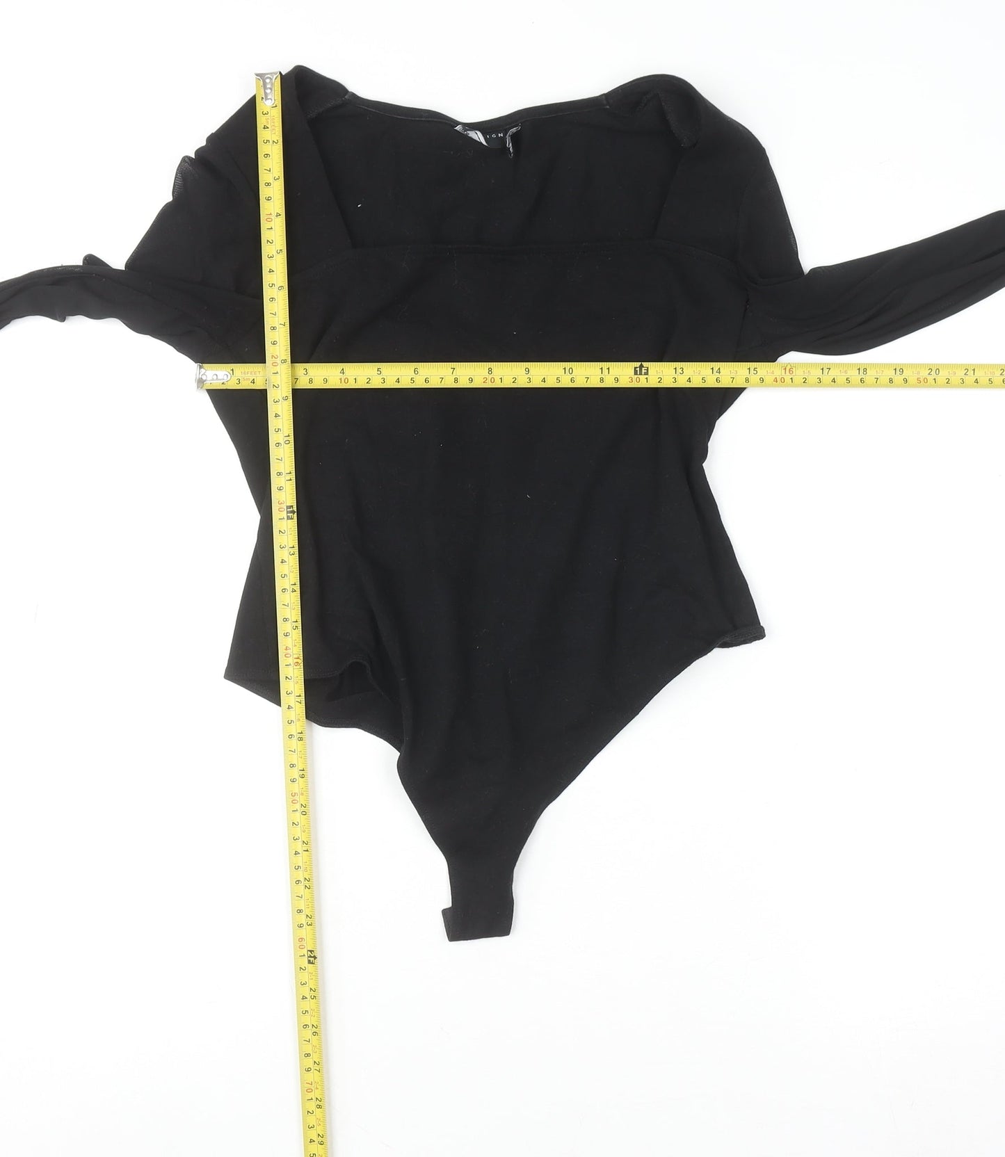 Womens UK Size 14 ASOS Design One-Piece Black Bodysuit