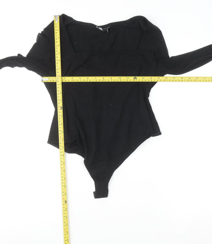 Womens UK Size 14 ASOS Design One-Piece Black Bodysuit