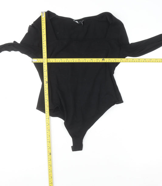 Womens UK Size 14 ASOS Design One-Piece Black Bodysuit