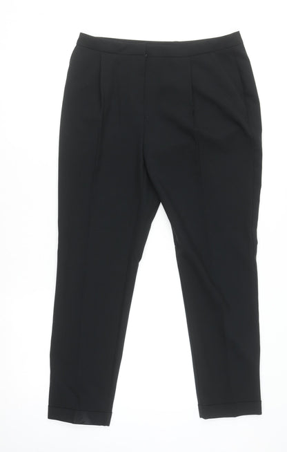 Womens UK Size 10 Dorothy Perkins Regular Fit Cropped Black Trousers