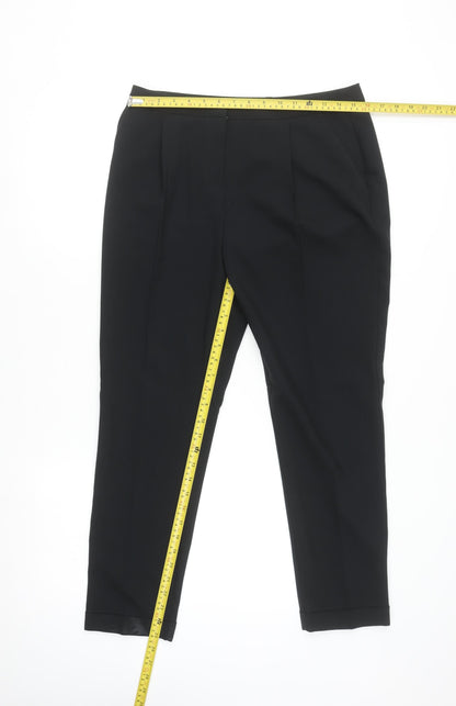 Womens UK Size 10 Dorothy Perkins Regular Fit Cropped Black Trousers