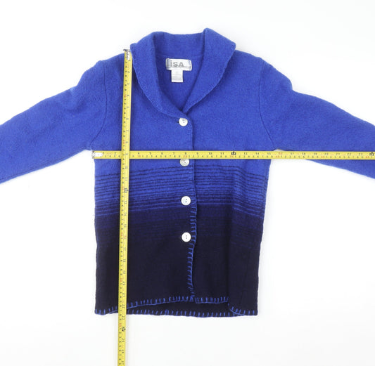 Womens UK Size S Lisa International Blue Cardigan Jumper