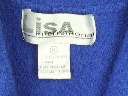 Womens UK Size S Lisa International Blue Cardigan Jumper