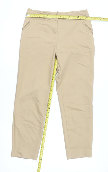 Womens UK Size 10 Topshop Slim Fit Chino Beige Trousers