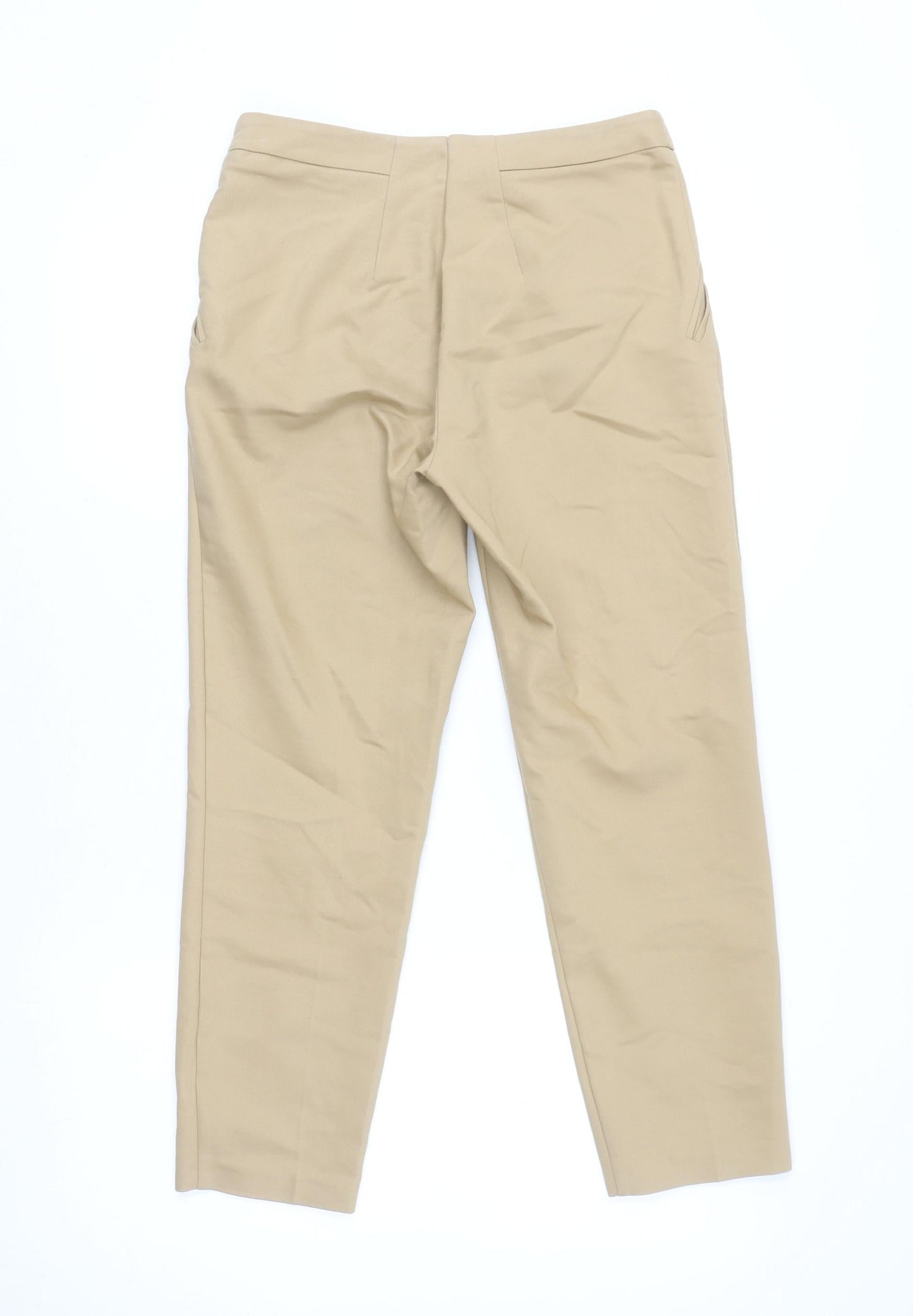 Womens UK Size 10 Topshop Slim Fit Chino Beige Trousers