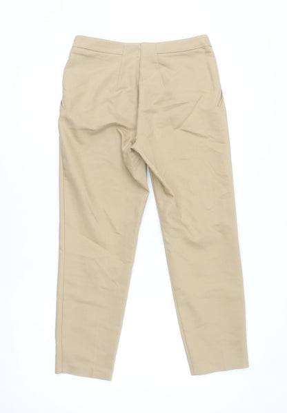 Womens UK Size 10 Topshop Slim Fit Chino Beige Trousers