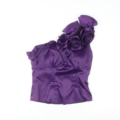 Womens UK Size 2 Unique Boutique Purple Camisole Blouse
